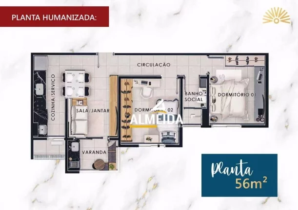 Imagem Apartamento com 2 dormitórios à venda, 56 m² por R$ 440.000,00 - Jardim do Horto - Rio Claro/SP