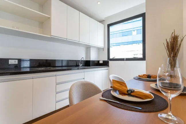 Imagem Apartamento 30M², 1Q, 1 Banheiro, 1 Vaga, Piscina, Academia, Churrasqueira, Salão de Festas.