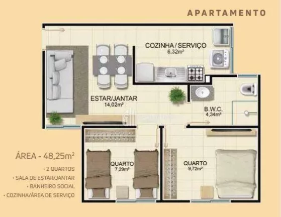 Imagem Apartamento em condomínio fechado, 2 dormitórios à venda por R$ 155.628,27- Condomínio Residencial LUCÍDIO FREITAS - Renascença - Teresina/PI