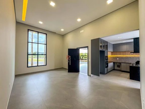 Imagem Modernidade e sofisticação casa térrea com escritório à venda, 211 m² por R$ 1.790.000 - Condomínio Fechado - Indaiatuba/SP