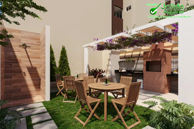 Imagem Um condomínio de alto padrão com apartamentos de 2 e 3 quartos, todos com..