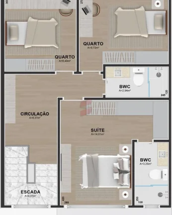 Imagem SOBRADO com 3 dormitórios à venda com 115m² por R$ 789.000,00 no bairro Cajuru - CURITIBA / PR