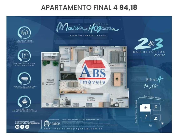 Imagem Apartamento à venda, 135 m² por R$ 800.000,00 - Aviação - Praia Grande/SP