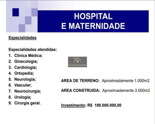 Imagem OPORTUNIDADE HOSPITAL E MATERNIDADE VENDA COM FATURAMENTO REGIÃO A.B.C 20 SALAS RECEPÇÃO VÁRIOS PONTOS DE TRABALHO E APARELHOS VER DESCRIÇÃO