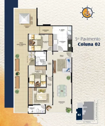 Imagem Apartamento Alto Padrão, 03 Quartos, 01 Suite, Area de Lazer Completa, Elevador, Centro, Guarapari - ES