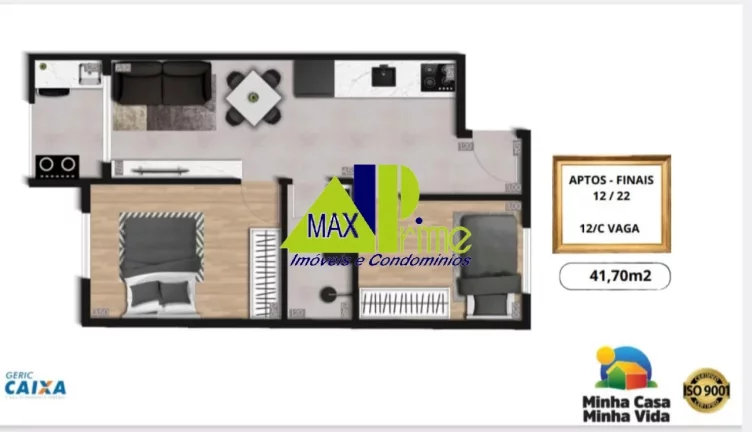 Imagem APARTAMENTO 34M²/02 D0RMITÓRIOS/SACADA/