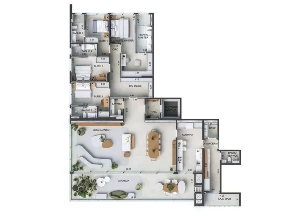 Imagem Plaenge AUGHE: Apartamento de 3 a 5 Suítes - Em Cuiabá