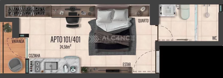Imagem Flat - 24,58m² - Intermares, Cabedelo/PB