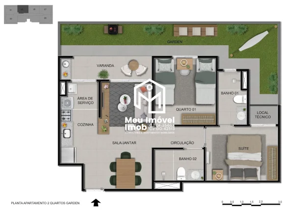 Imagem Rodovia BR 020 Alto Sobradinho Cobertura 3 Quartos 2 Vagas 132,65m² Lazer Planta