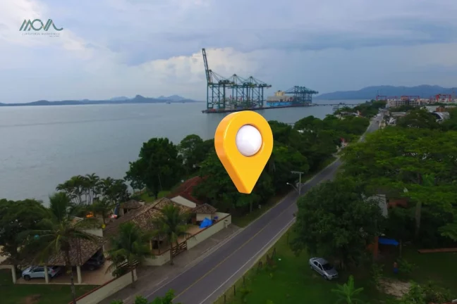 Imagem Locação mensal em Itapoá, Casa frente mar, vista para Baia da Babitonga