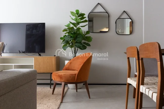 Imagem No coração do Cambuí, descubra este lindo apartamento mobiliado, totalmente reformado e com proje...