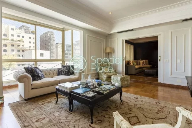 Imagem Apartamento alto padrão no Jardim Europa andar alto de 465m² com 04 dormitórios, 04 suítes e 05 ...