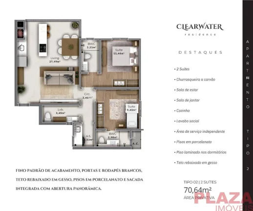 Imagem Apartamento à venda no Clearwater Residence da EAW Construtora em Camboriú