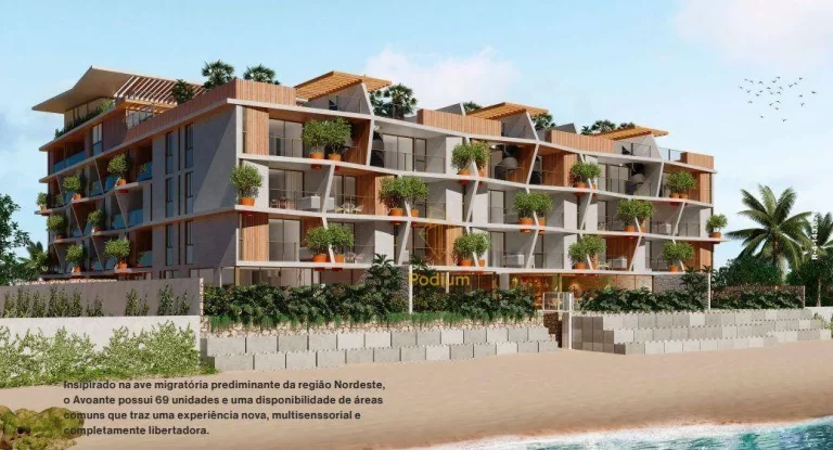 Imagem Apartamento frente mar, pé na areia com varanda/sacada gourmet e vista para o mar da praia do Bessa - AP0735