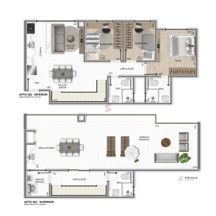 Imagem APARTAMENTO com 3 dormitórios à venda com 99.3m² por R$ 510.000,00 no bairro Weissópolis - PINHAIS / PR