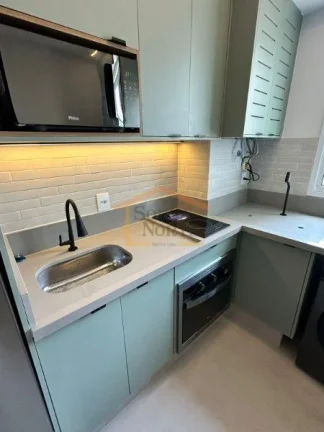 Imagem Apartamento, 39m², 1 dormitório, banheiro, sala 2 ambientes, totalmente mobiliado, armários plane...