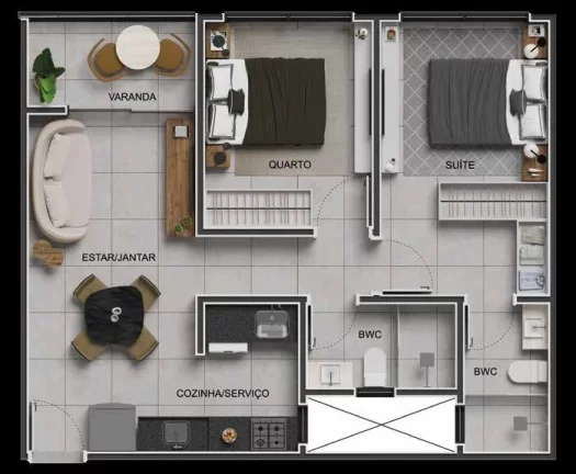 Imagem Apartamento com 2 dormitórios à venda, 56 m² por R$ 552.892,60 - Manaíra - João Pessoa/PB