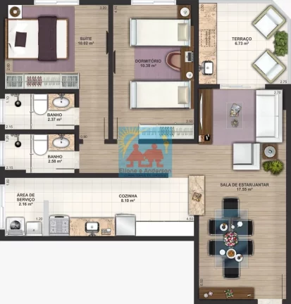 Imagem Apartamento com 2 dorms, Caiçara, Praia Grande - R$ 326 mil, Cod: 1027
