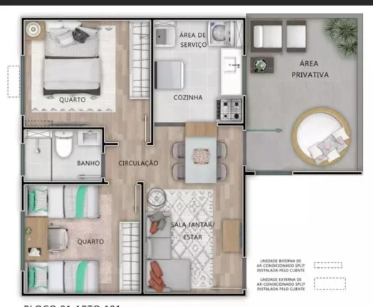 Imagem Apartamento à venda, 43 m² por R$ 250.000,00 - Botujuru - Mogi das Cruzes/SP