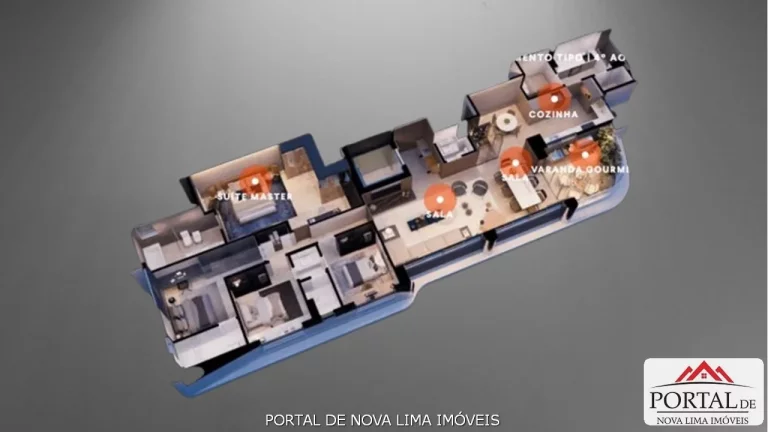 Imagem Apartamentos de Luxo no Gutierrez: 182m² e 188m², 4 Quartos, Área de Lazer Completa e 4 Vagas de Garagem