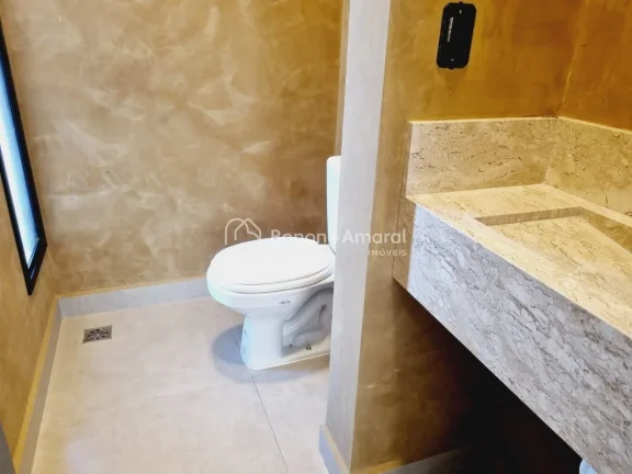 Imagem Casa térrea com 3 suítes, piscina e escritório no Condomínio Reserva Real, Parque Brasil 500, Paulínia
