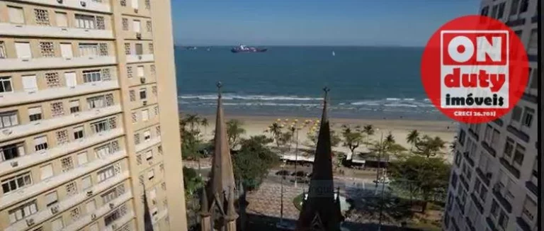 Imagem Na quadra da praia Apartamento com 2 dormitórios à venda, 97 m² por R$ 890.000 - Embaré - Santos/SP
