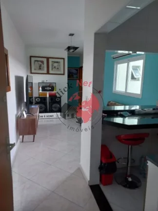 Imagem Cobertura em Prédio Sem, 2 dorms com móveis planejados, sacada, quintal com churras , 2 vagas, Bairro Vila Camilópolis, Santo André