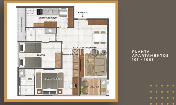 Imagem Oportunidade em CASA FORTE: 53,45m², 02qts, 01 vaga..