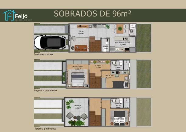 Imagem Sobrados 2 e 3 dormitórios na Zona Sul - Bairro Hípica