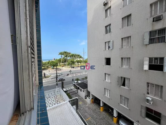 Imagem Apartamento financiável 1 quarto com vista mar. Apto em prédio esquina com a praia. 1 vaga , à venda, 65 m² por R$ 460.000 - José Menino - Santos/SP