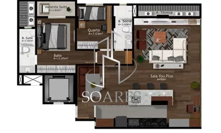 Imagem You Residence- Apartamentos de 2 ou 3 quartos com fino acabamento - entrega 2025
