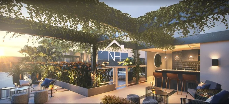 Imagem Studio de 25m² com Dormitório, Varanda, Terraço Externo com Horta, Salão de Festas, Piscina com Spa, Deck Molhado, Fitness, Churrasqueira, Espaço Zen