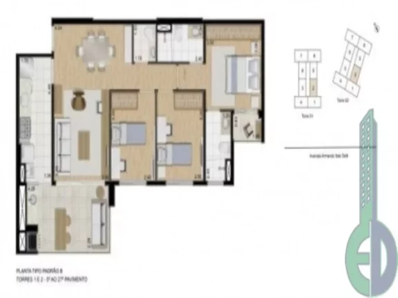 Imagem Apartamento de Luxo no Centro de São Bernardo do Campo-SP: 3 quartos, 3 suítes, 4 banheiros, 2 vagas de garagem, 116m² - Condomínio Movement City Live