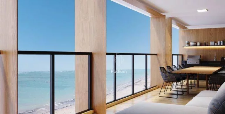 Imagem Apartamentos com varanda/sacada pé na areia a beira mar da praia de Areia Dourada. –AP1572