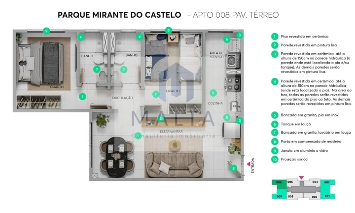 Imagem Apartamento para Venda em Belo Horizonte, Santa Terezinha, 2 dormitórios, 1 suíte, 2 banheiros, 1 vaga