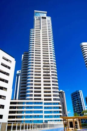 Imagem Apartamento no Condomínio Tour Geneve com varanda / sacada gourmet e vista definitiva para o mar da praia do Altiplano - AP0242