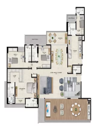 Imagem LANÇAMENTO NO MELHOR DO CAMINHO DAS ARVORES - 4 SUITES - 210m2 DE AREA PRIVATIVA- ALAMEDA CATABAS - OBRAS ACELERADAS R$ 2.720.000,00