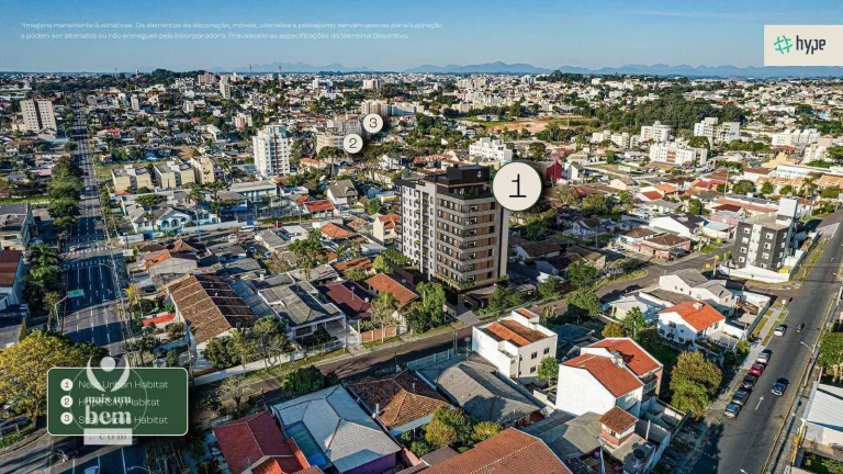 Imagem Apartamento 61 m² com 2 quartos sendo 1 suíte à venda por R$ 606.900 - Bacacheri - Curitiba/PR