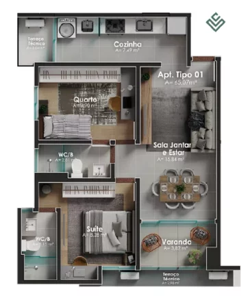 Imagem Apartamento à venda no bairro Altiplano Cabo Branco - João Pessoa/PB