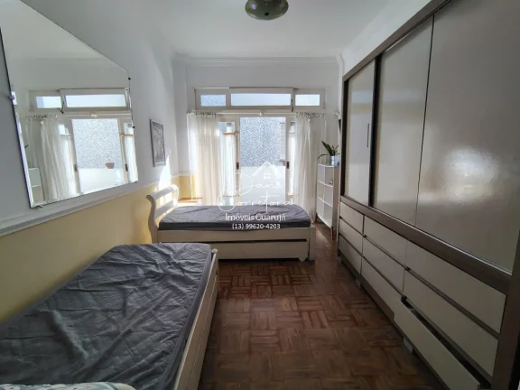 Imagem Apartamento frente mar com linda vista lateral de 2 Quartos em Pitangueiras, Guarujá-SP: 2 Salas, 2 Banheiros, 1 Vaga de Garagem, 75m².
