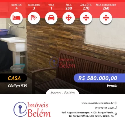Imóveis Belém Vende: Casa de Dois Andares com 280 m² Perfeita para Família
