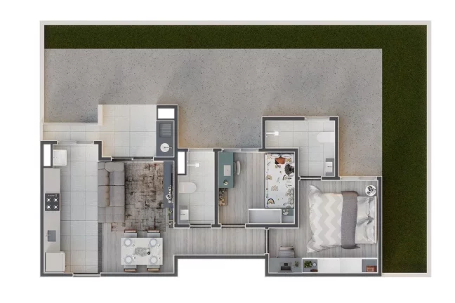 Imagem Apartamento à venda na Vila Urupês, Suzano-SP: 2 quartos, 1 suíte, 2 banheiros, 2 vagas de garagem, 53m². Encontre o seu Special Moment!