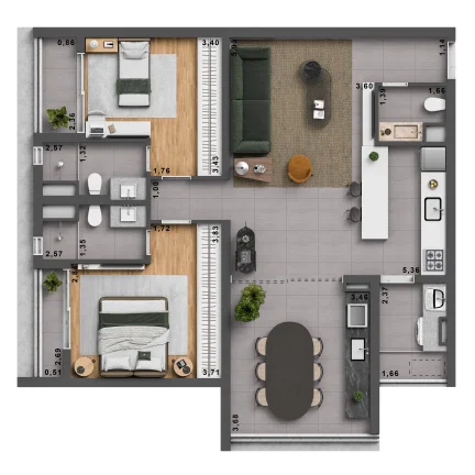 Imagem Apartamento com 82m2, 2 dormitórios e 1 vaga a venda em Pinheiros, São Paulo