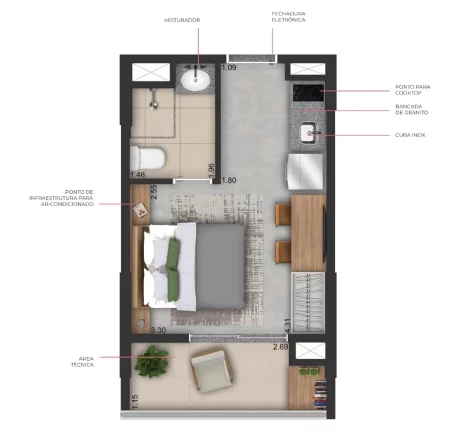 Imagem Imóvel com 1 Quarto à Venda, 22 m² em Pinheiros - São Paulo