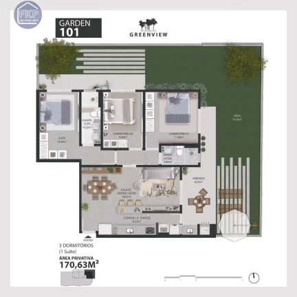 Imagem Apartamento Garden 3 dormitórios!