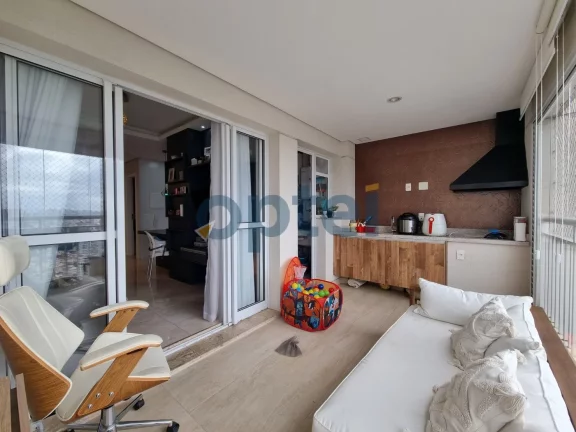 Imagem Apartamento mobiliado 95m2 3 dormitórios, sendo 1 suíte, varanda gourmet, 2 vagas no condomínio clube Family Garden na Chácara Inglesa