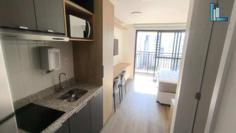 Imagem Apartamento mobiliado para morar e investir à venda em São Paulo, perto da estação de metrô Santa Cecília com 24m2