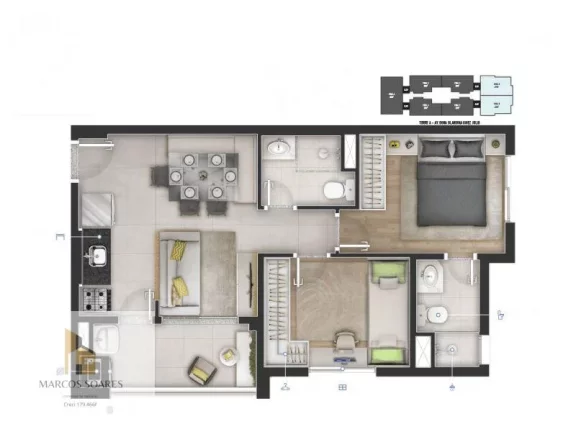 Foto do imóvel: Apartamento à venda, na planta, no bairro Jaguaribe/Osasco, 3 quartos 66m2.