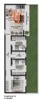 Imagem Apartamento para Venda em São José dos Pinhais, Santo Antônio, 3 dormitórios, 1 banheiro, 1 vaga