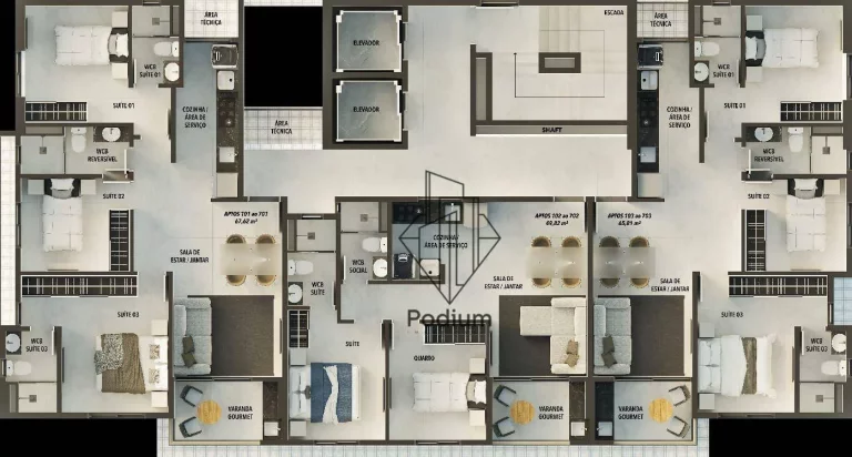 Imagem Apartamentos com varanda / sacada no bairro do Bessa - AP2496